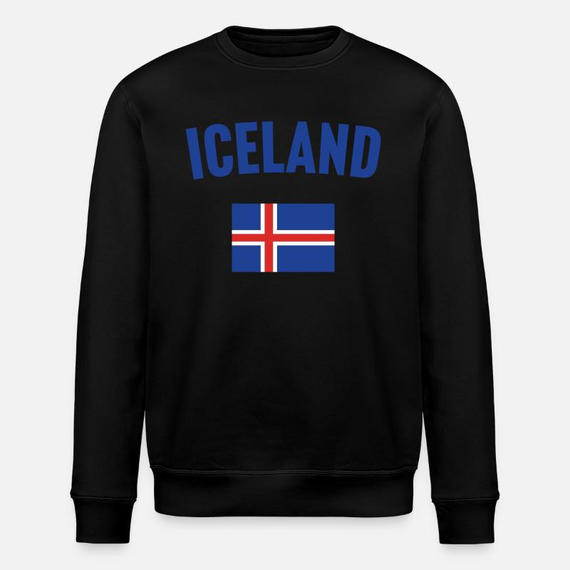 Island Flagge - Stanley/Stella Unisex Bio-Sweatshirt ROLLER - Schwarz