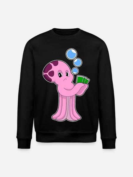 Krake Poker Poker Cards - Stanley/Stella ROLLER Unisex Organic Sweatshirt - black