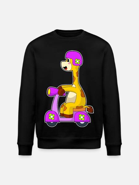 Giraffe Scooter - Stanley/Stella ROLLER Unisex Organic Sweatshirt - black