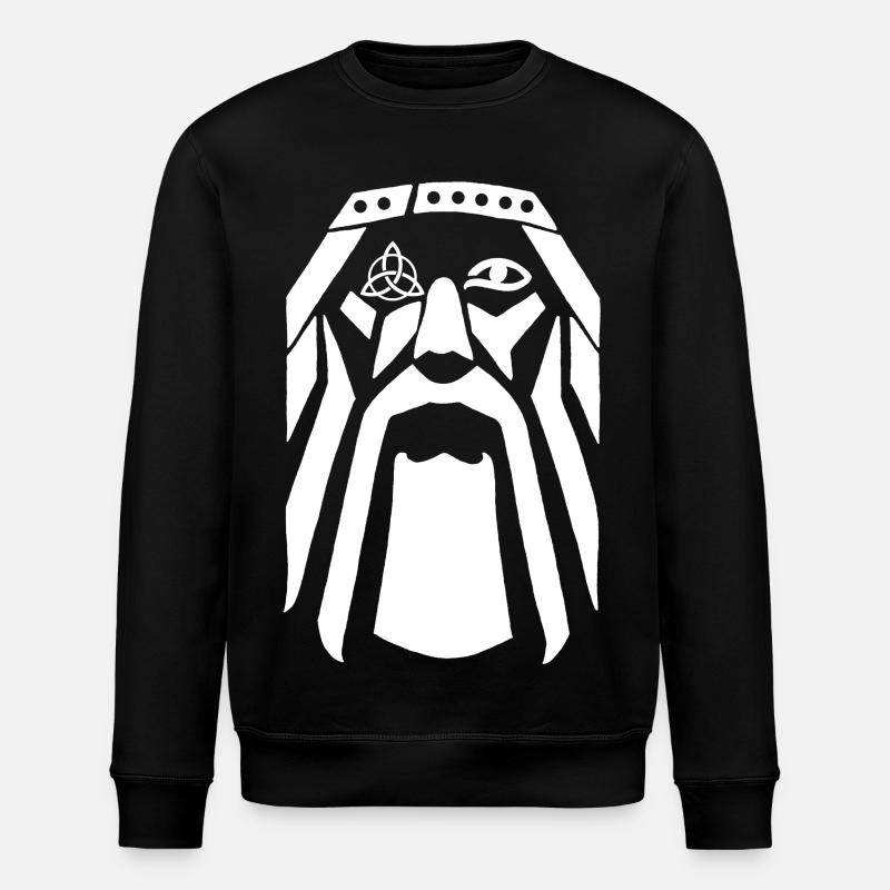 Viking warrior (white) - Stanley/Stella ROLLER Unisex Organic Sweatshirt - black