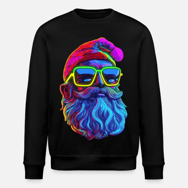 Neon Santa Popart - Stanley/Stella Unisex Bio-Sweatshirt ROLLER - Schwarz