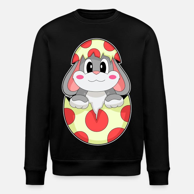 Bunny Egg - Stanley/Stella ROLLER Unisex Organic Sweatshirt - black