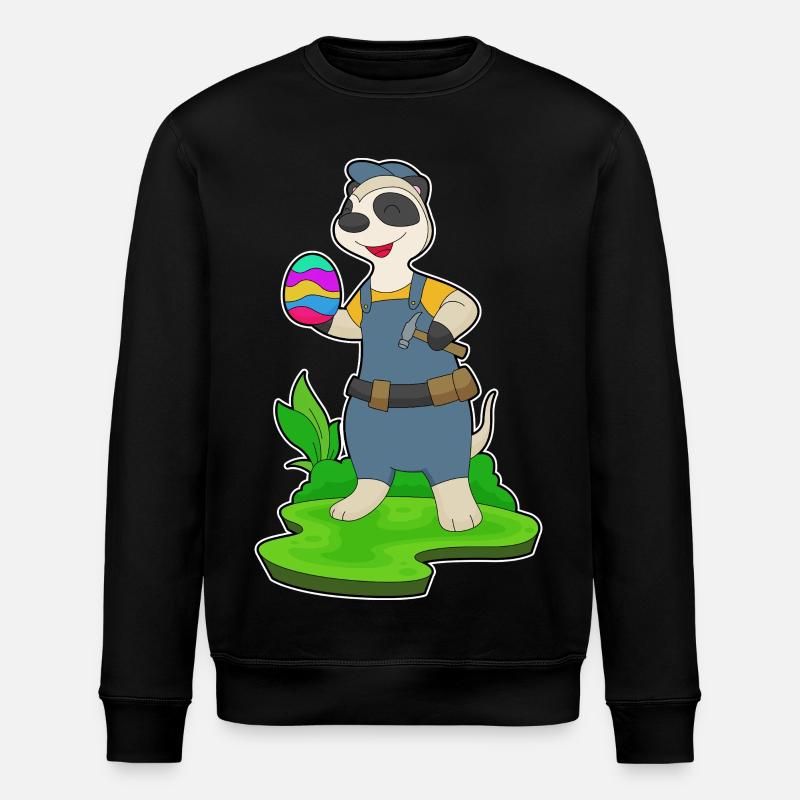Meerkat Easter Artisan - Stanley/Stella ROLLER Unisex Organic Sweatshirt - black