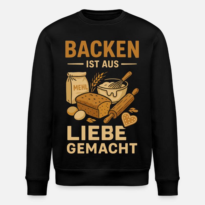 Backen Liebe Gemacht - Stanley/Stella Unisex Bio-Sweatshirt ROLLER - Schwarz