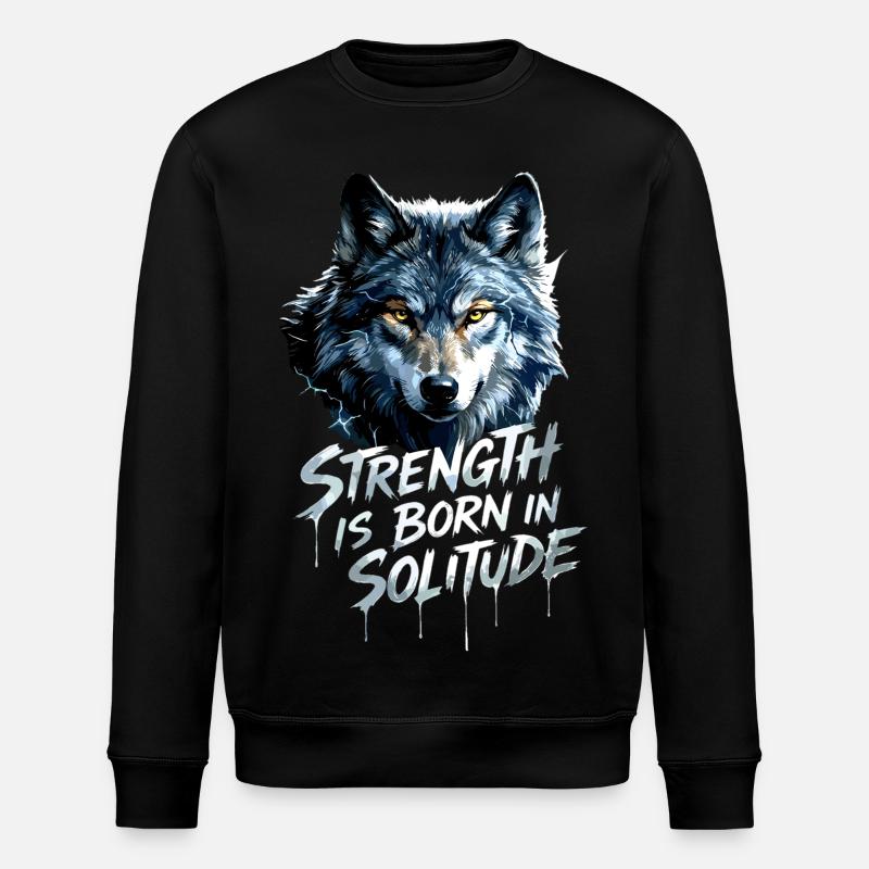 Wolfs Kopf Motivation - Stanley/Stella Unisex Bio-Sweatshirt ROLLER - Schwarz