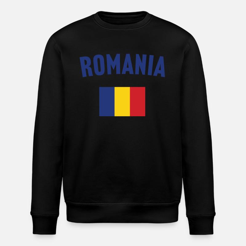 Rumänien Flagge - Stanley/Stella Unisex Bio-Sweatshirt ROLLER - Schwarz