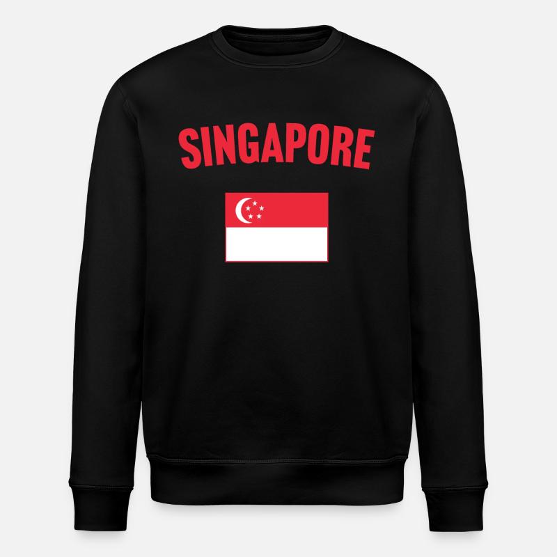 Drapeau de Singapour - Sweat bio ROLLER Stanley/Stella Unisexe - noir
