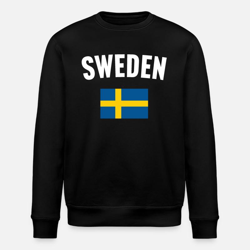 Drapeau de la Suède - Sweat bio ROLLER Stanley/Stella Unisexe - noir