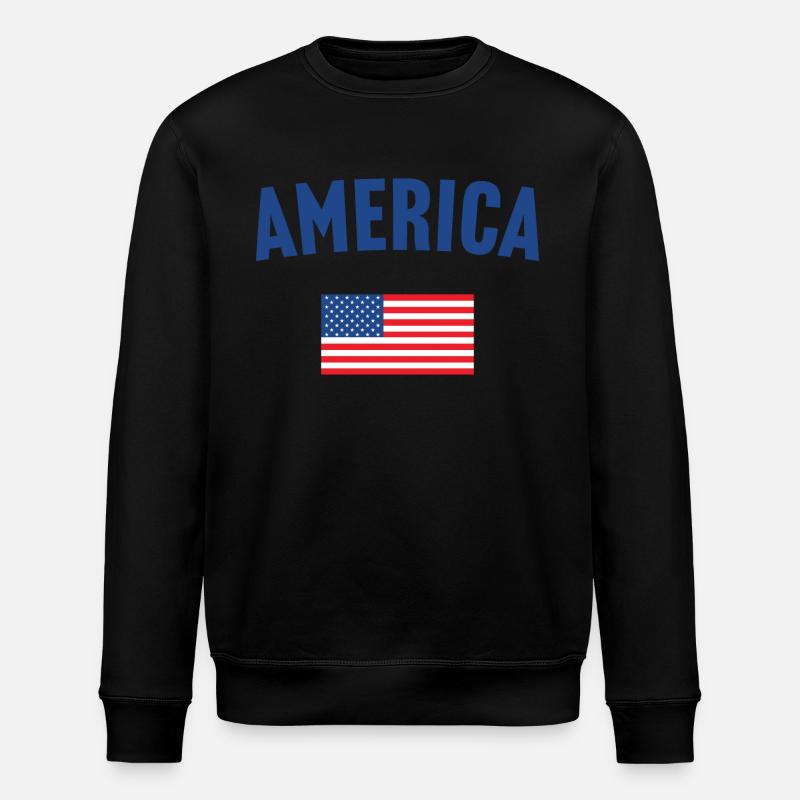 Amerika Flagge - Stanley/Stella Unisex Bio-Sweatshirt ROLLER - Schwarz