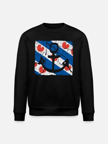 Friesland Anchor - Stanley/Stella ROLLER Unisex Organic Sweatshirt - black