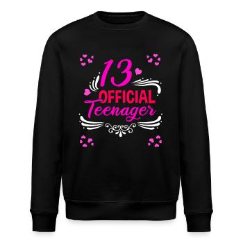 13 Official Teenagers – 13 Years Birthday Girl - Stanley/Stella ROLLER Unisex Organic Sweatshirt - black - Front - Nik (191cm)