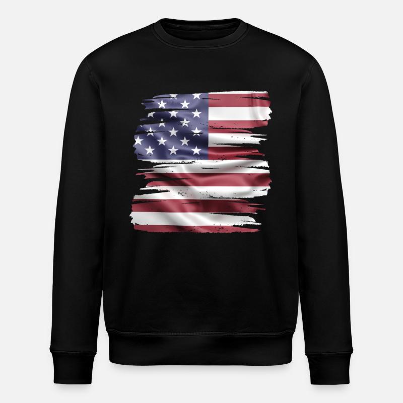 Drapeau américain rétro - Sweat bio ROLLER Stanley/Stella Unisexe - noir
