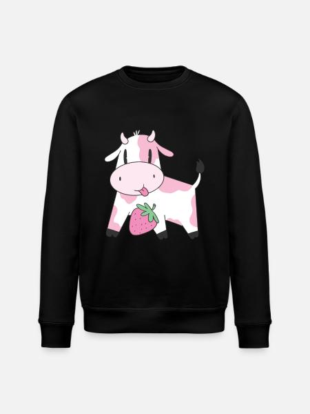 Strawberry Cow - Stanley/Stella Unisex Bio-Sweatshirt ROLLER - Schwarz