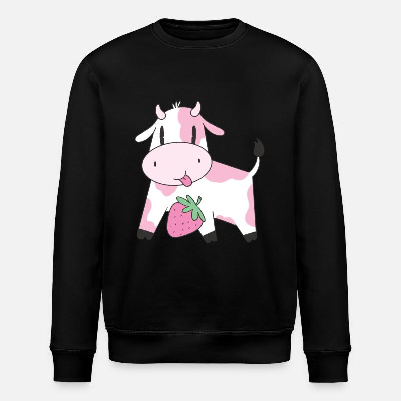 Strawberry Cow - Stanley/Stella Unisex Bio-Sweatshirt ROLLER - Schwarz