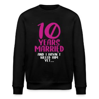 10 Hochzeitstag Geschenk Frau - Stanley/Stella Unisex Bio-Sweatshirt ROLLER - Schwarz - Vorne - Nik (191cm)