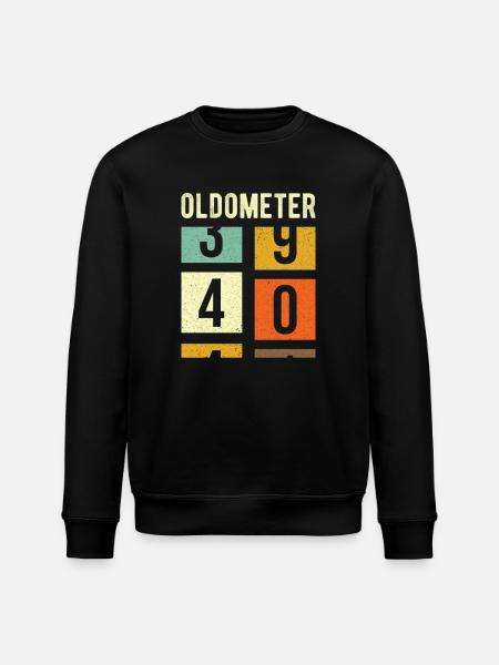 Oldometer 40th Birthday Gift - Stanley/Stella ROLLER Unisex Organic Sweatshirt - black