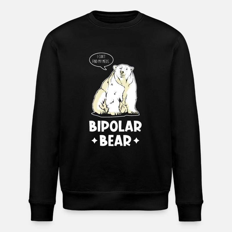 Bipolar Bear - Stanley/Stella ROLLER Unisex Organic Sweatshirt - black