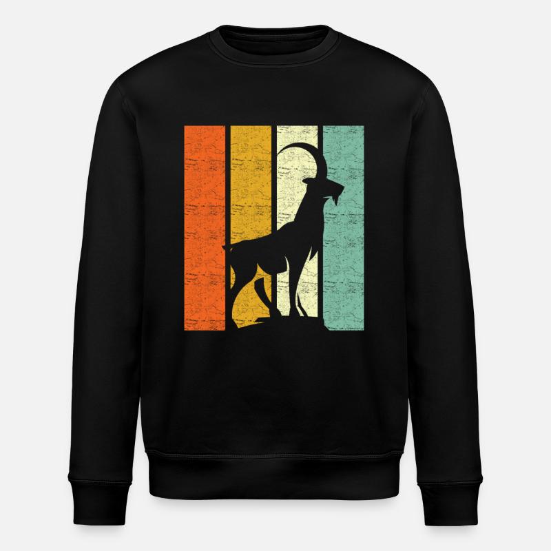 Steinbock Retro Sternzeichen - Stanley/Stella Unisex Bio-Sweatshirt ROLLER - Schwarz