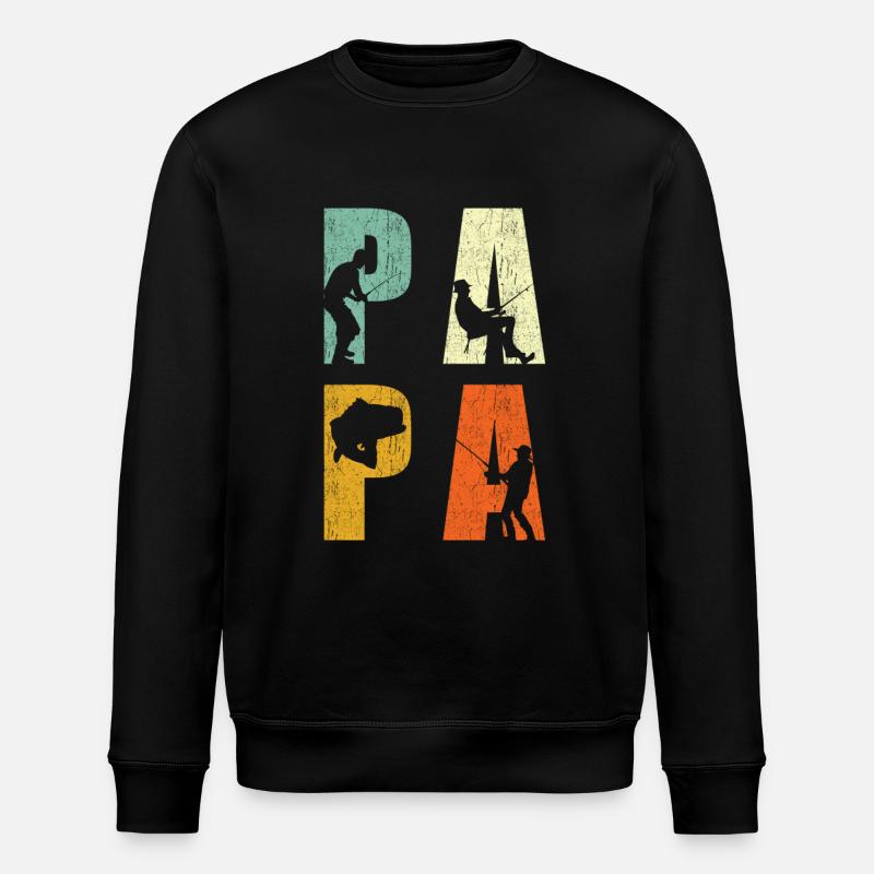 Pêcher papa pêche cadeau - Sweat bio ROLLER Stanley/Stella Unisexe - noir