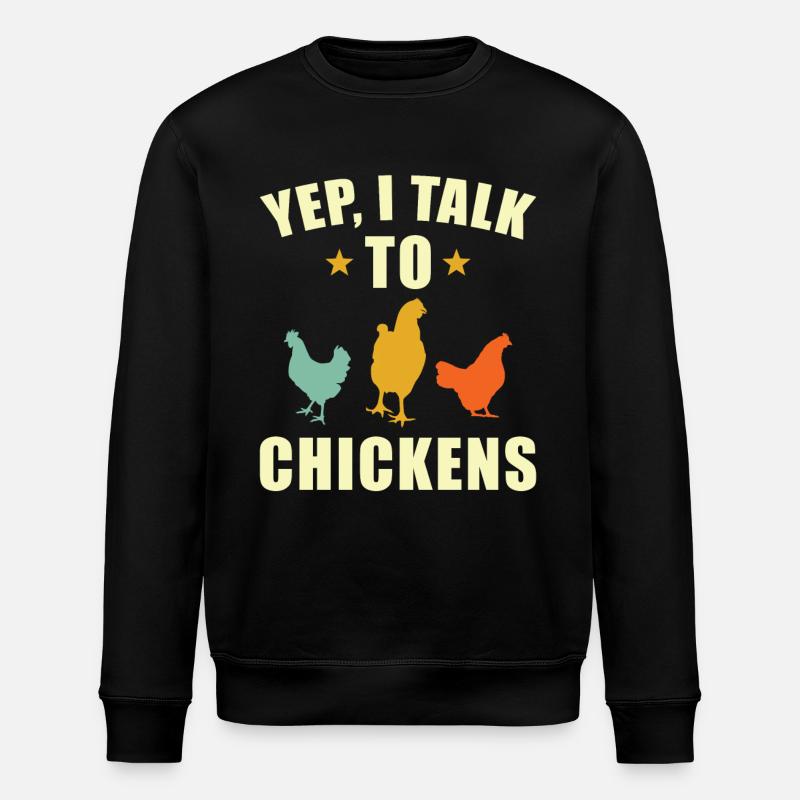 chickens - Stanley/Stella ROLLER Unisex Organic Sweatshirt - black