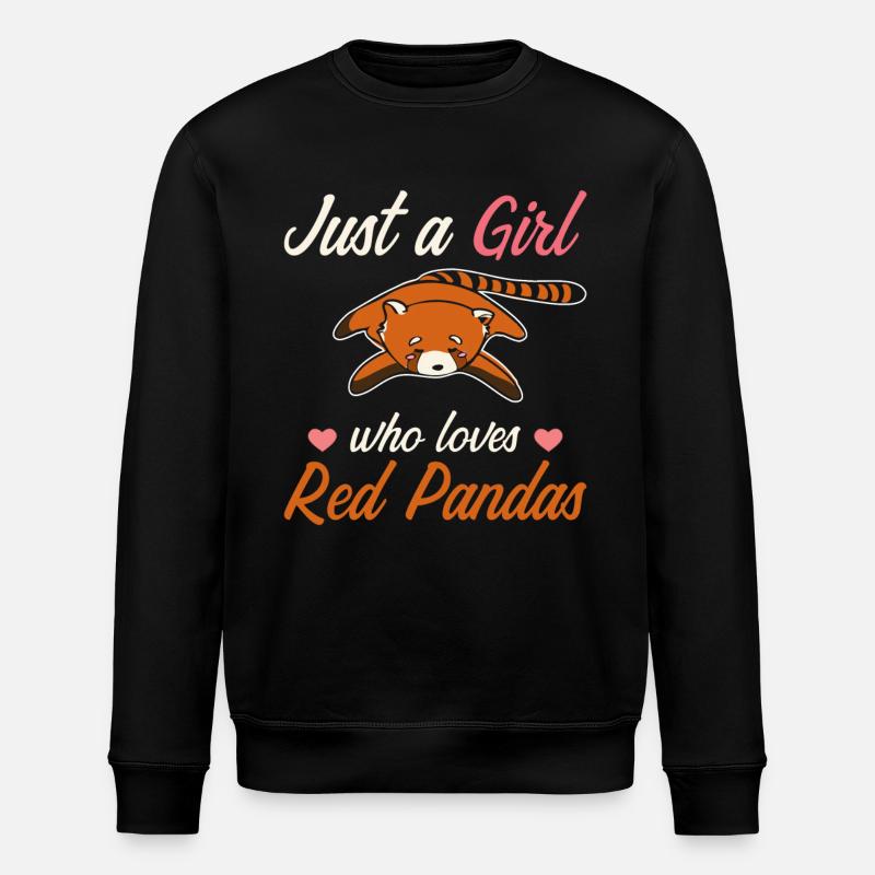 red panda - Stanley/Stella ROLLER Unisex Organic Sweatshirt - black