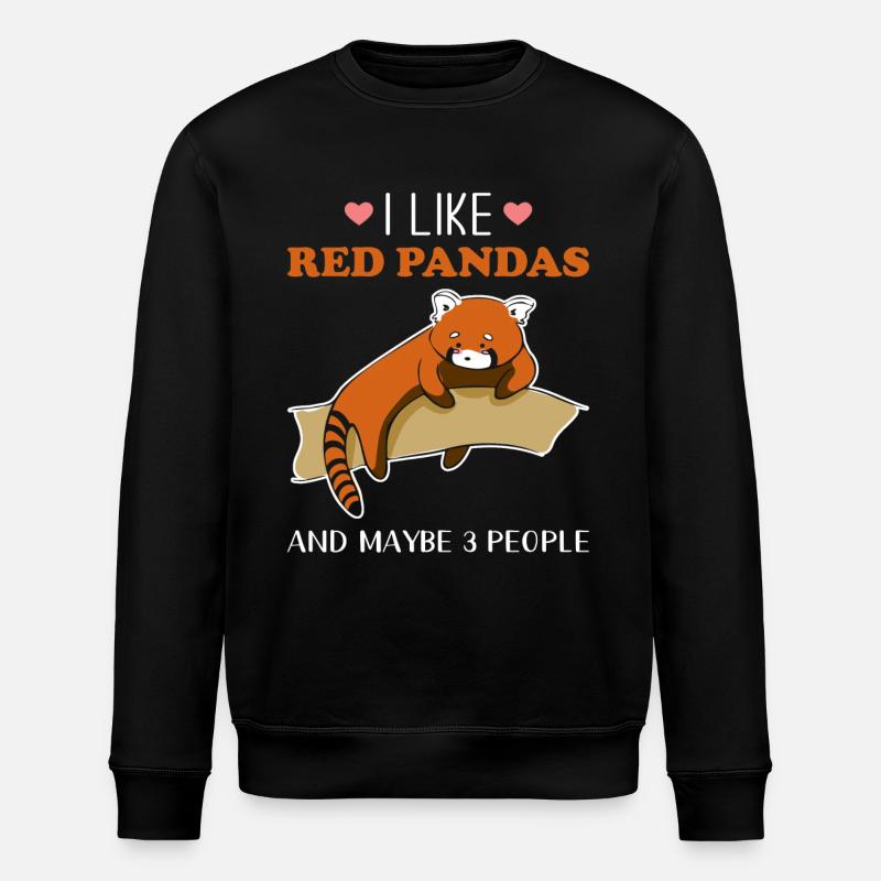 red panda - Stanley/Stella ROLLER Unisex Organic Sweatshirt - black