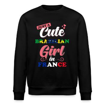 Brésil France Proverbe - Sweat bio ROLLER Stanley/Stella Unisexe - noir - Devant - Nik (191cm)