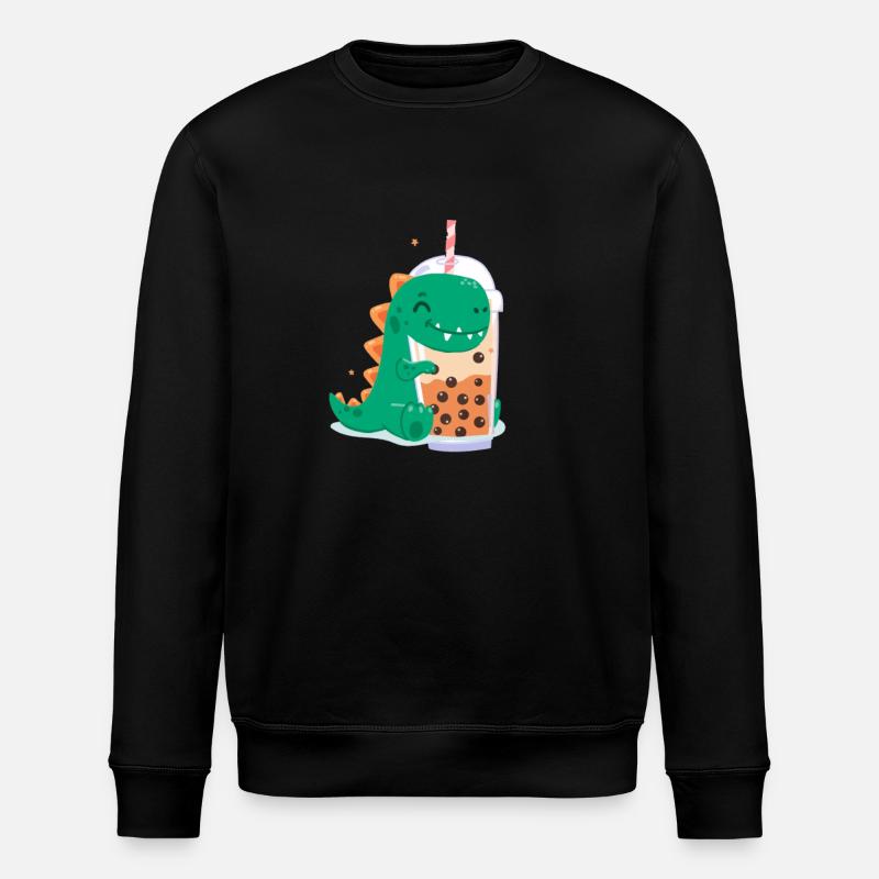 Bubble Tea Dino - Stanley/Stella Unisex Bio-Sweatshirt ROLLER - Schwarz