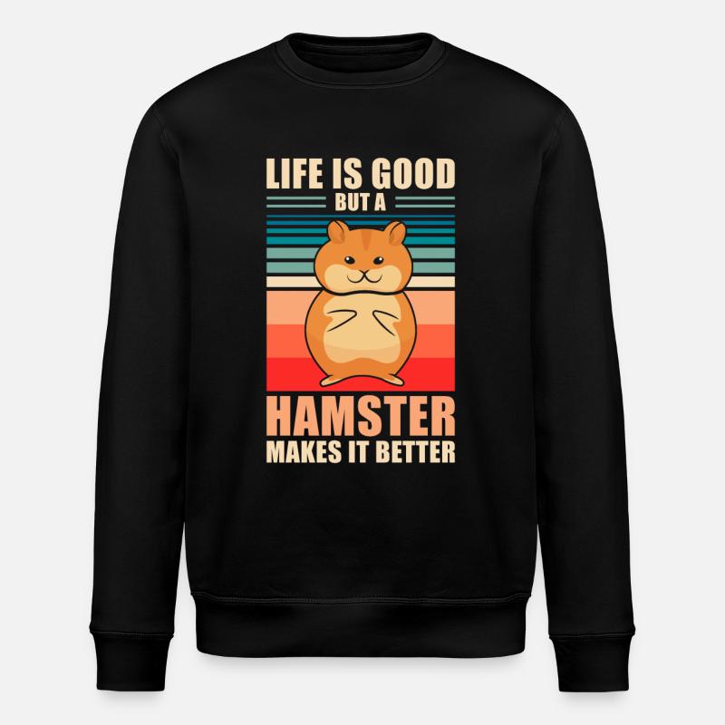 Hamster - Stanley/Stella ROLLER Unisex Organic Sweatshirt - black