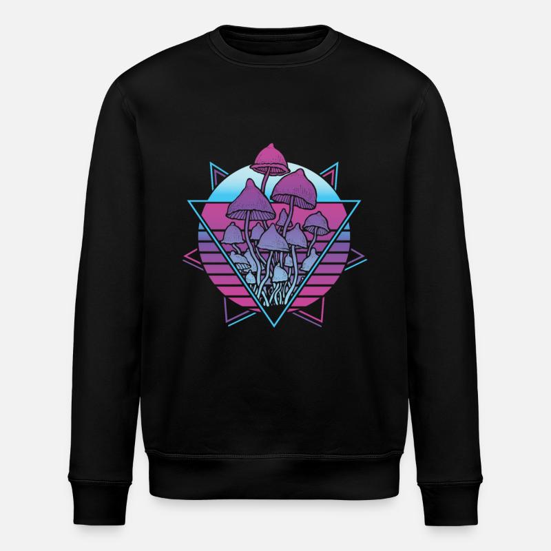 Pilze Vaporwave - Stanley/Stella Unisex Bio-Sweatshirt ROLLER - Schwarz