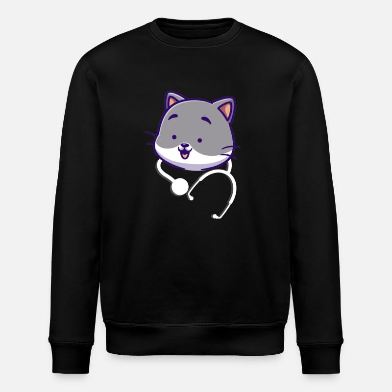 Stethoskop niedlich - Stanley/Stella Unisex Bio-Sweatshirt ROLLER - Schwarz
