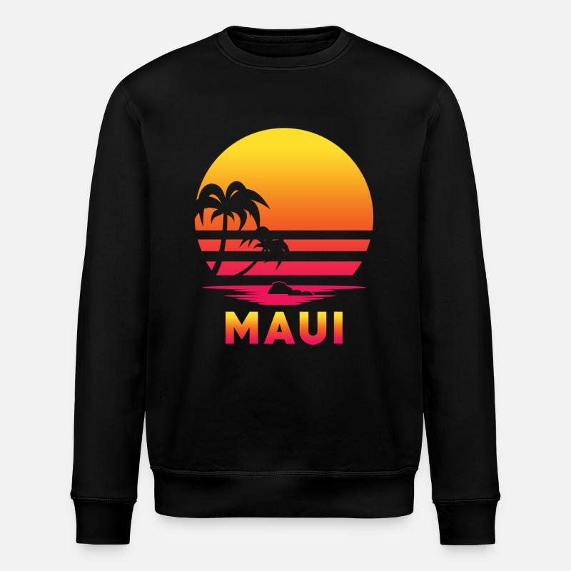 Plage rétro de Maui - Sweat bio ROLLER Stanley/Stella Unisexe - noir