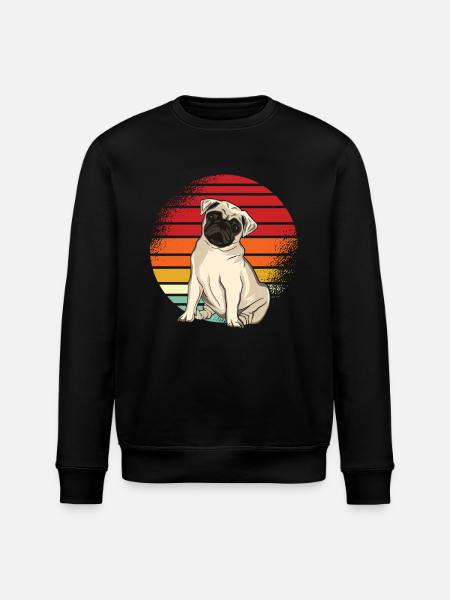 Mops Retro - Stanley/Stella Unisex Bio-Sweatshirt ROLLER - Schwarz