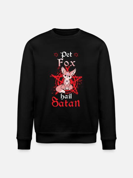 Pet Fox Hail Satan - Stanley/Stella ROLLER Unisex Organic Sweatshirt - black