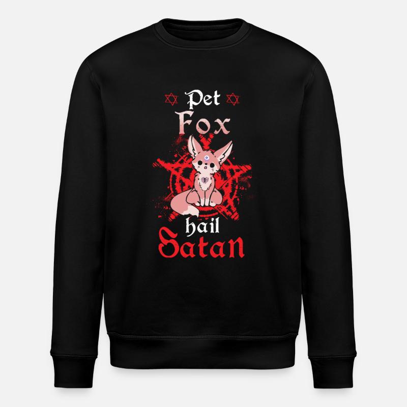 Pet Fox Hail Satan - Stanley/Stella Unisex Bio-Sweatshirt ROLLER - Schwarz