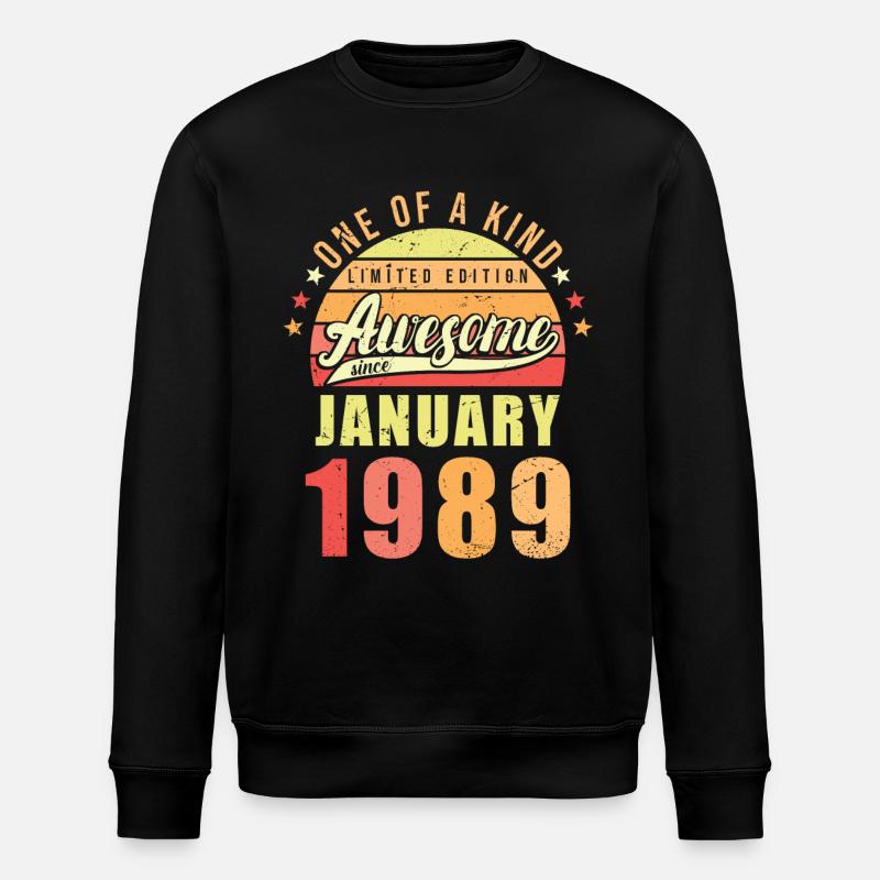 Anniversaire Janvier 1989 - Sweat bio ROLLER Stanley/Stella Unisexe - noir