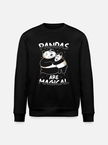 Panda Einhorn Panda - Stanley/Stella Unisex Bio-Sweatshirt ROLLER - Schwarz