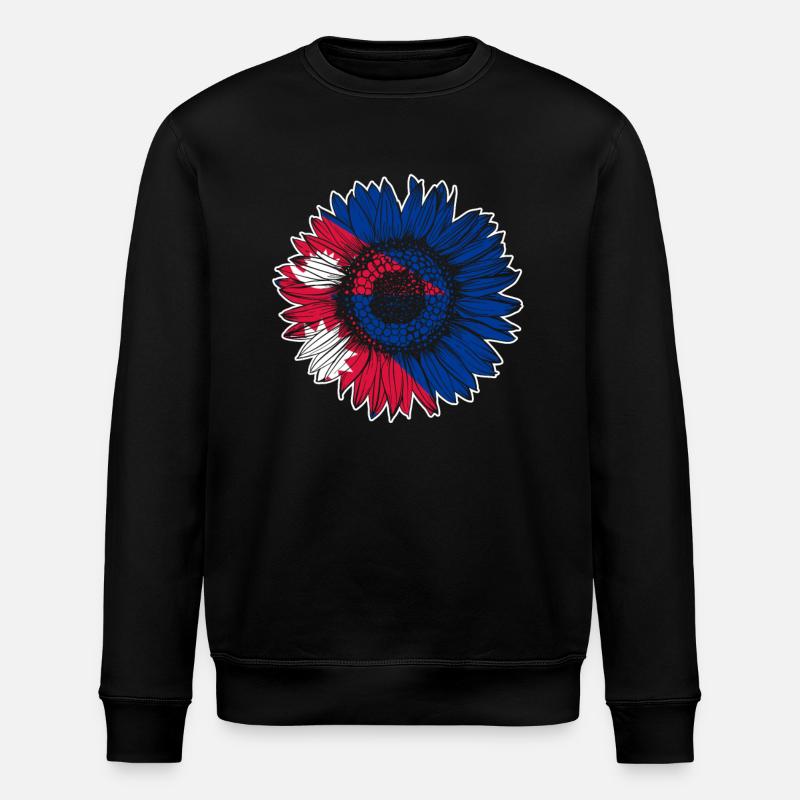 Nepal Flagge Sonnenblume - Stanley/Stella Unisex Bio-Sweatshirt ROLLER - Schwarz