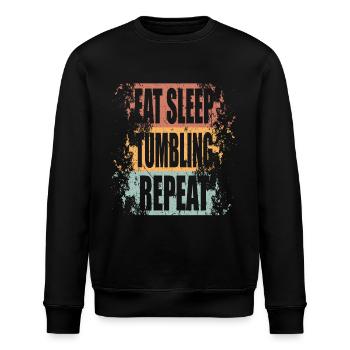 Tumbling Eat Sleep Repeat - Stanley/Stella ROLLER Unisex Organic Sweatshirt - black - Front - Nik (191cm)