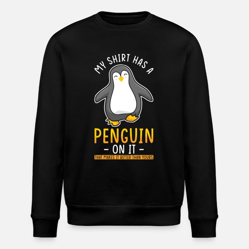 Penguin Love Penguin Saying - Stanley/Stella ROLLER Unisex Organic Sweatshirt - black