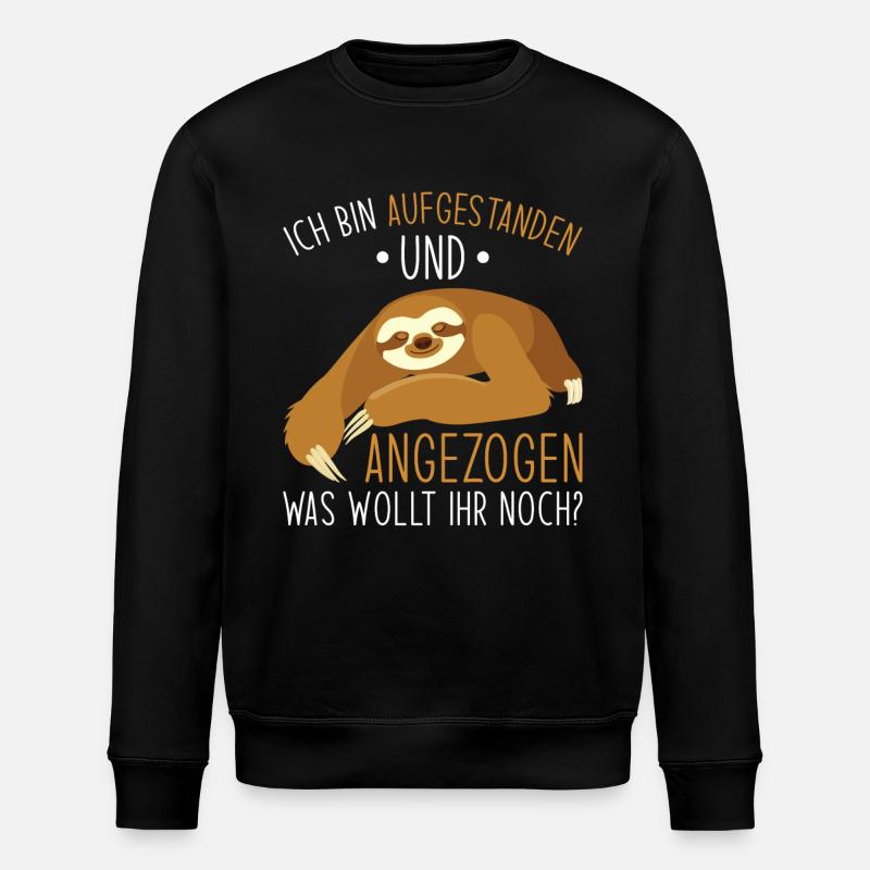 Faultier Geschenk Faultier Sprüche - Stanley/Stella Unisex Bio-Sweatshirt ROLLER - Schwarz
