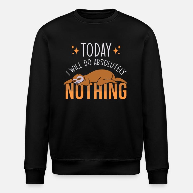 Faultier Geschenk Faultier Sprüche - Stanley/Stella Unisex Bio-Sweatshirt ROLLER - Schwarz