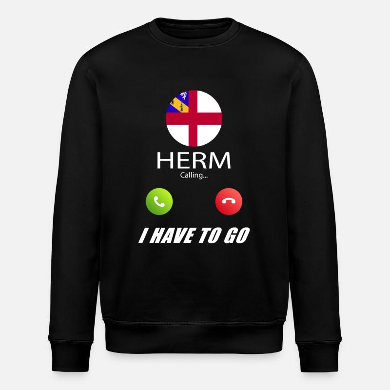 Herm calls lusiger flags saying - Stanley/Stella ROLLER Unisex Organic Sweatshirt - black