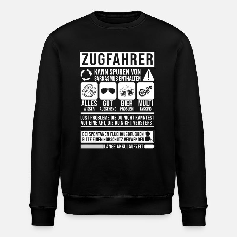 Zugfahrer Spruch lustig - Stanley/Stella Unisex Bio-Sweatshirt ROLLER - Schwarz