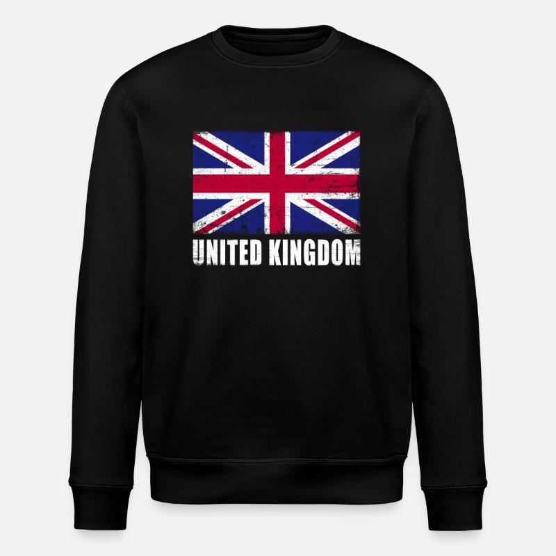 Drapeau du Royaume-Uni Grunge Royaume-Uni - Sweat bio ROLLER Stanley/Stella Unisexe - noir