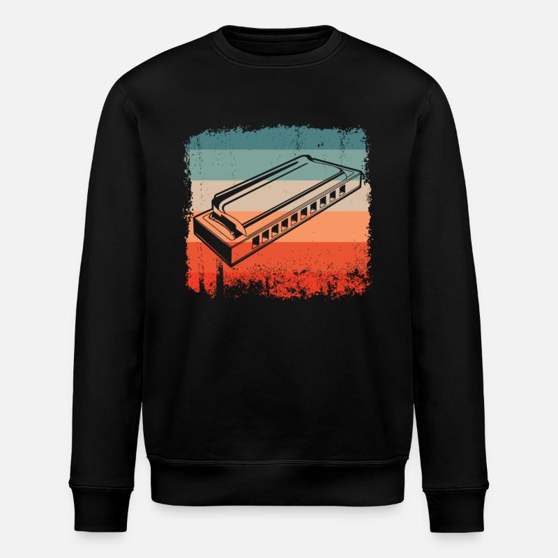 Silhouette du joueur d’harmonica rétro - Sweat bio ROLLER Stanley/Stella Unisexe - noir