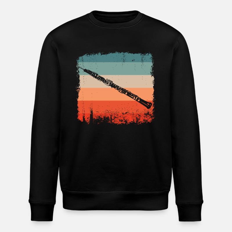 Clarinet Player Retro Clarinet Silhouette - Stanley/Stella ROLLER Unisex Organic Sweatshirt - black