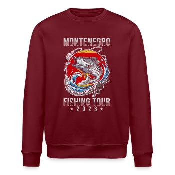 Angel Tour Montenegro 2023 - Stanley/Stella Unisex Bio-Sweatshirt ROLLER - Burgunderrot - Vorne - Nik (191cm)