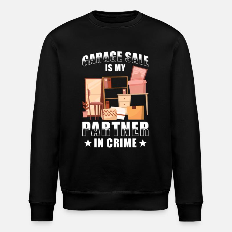 Garage sale slogan - Stanley/Stella ROLLER Unisex Organic Sweatshirt - black