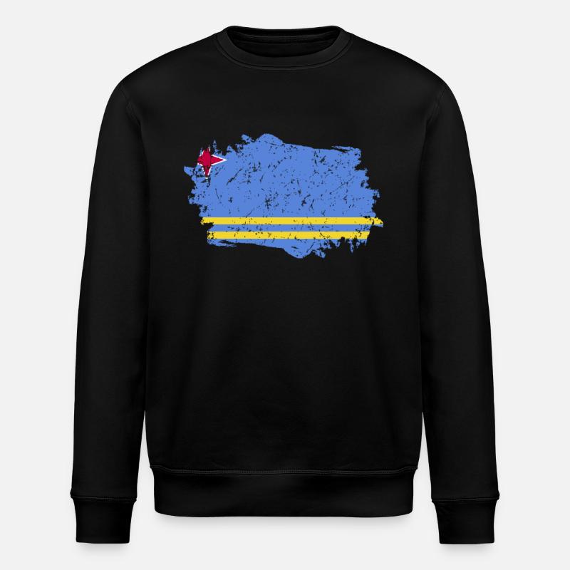 Drapeau d’Aruba Grunge Drapeau d’Aruba - Sweat bio ROLLER Stanley/Stella Unisexe - noir